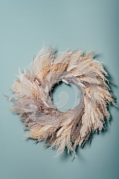 Wreath from Dried Pampas Grass