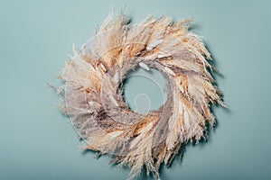 Wreath from Dried Pampas Grass