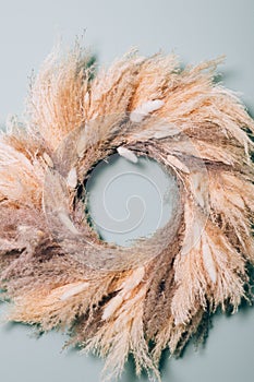 Wreath from Dried Pampas Grass