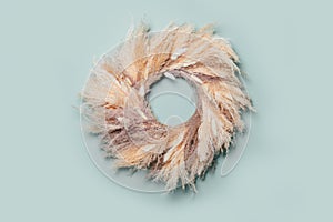 Wreath from Dried Pampas Grass