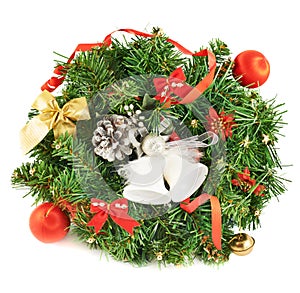 Wreath fir-tree branch decoration