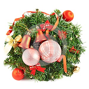 Wreath fir-tree branch decoration