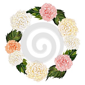 Wreath frame label banner border template l Flowers Bouquet, botanical illustration photo