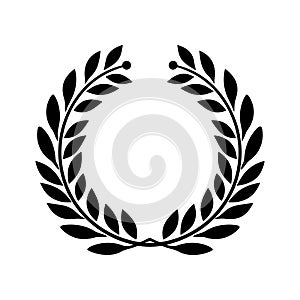 Wreath with leaves. Circular laurel wreath. Award concept.