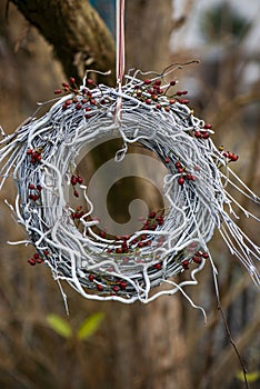 Wreath made from birch twigs