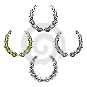 Wreath from olive branches.Olives single icon in cartoon,black style vector symbol stock illustration web.