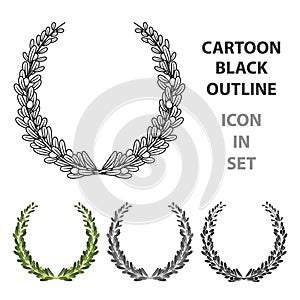 Wreath from olive branches.Olives single icon in cartoon style vector symbol stock illustration web.