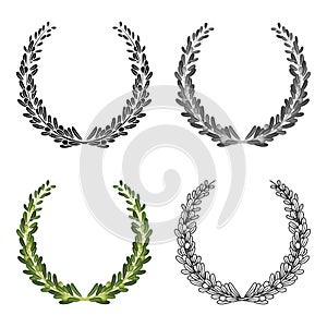 Wreath from olive branches.Olives single icon in cartoon style vector symbol stock illustration web.