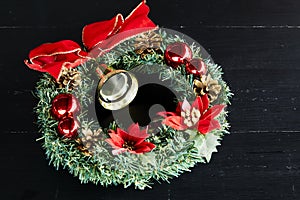 Wreath Red Ribbon Christmas