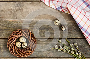 Wreath with three quail eggs