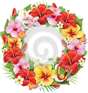 Wreath of tropical flower photo