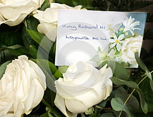 Wreath of white roses