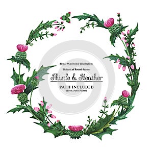 Wreaths from thistle and heather for decoration