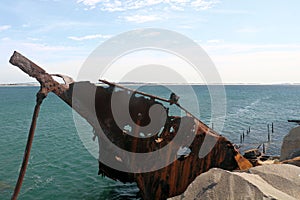 Wreck of the Adolphe on the Breakwall