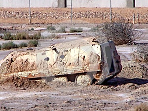 Wreck of an armored vehicle in Basra photo