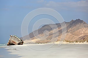 Wreck on the beach of Socotra island