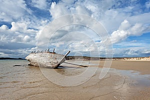 Wreck of a boat in Bunbeg, Donegal