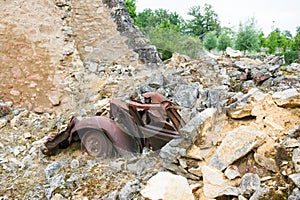 Wreck Car in Oradour sur Glane photo