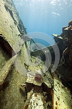 Wreck freighter Kormoran - sank in 1984 Tiran