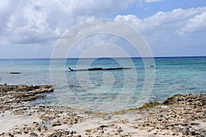 Wreck of the Gamma off Seven Mile Beach at Cayman Islands