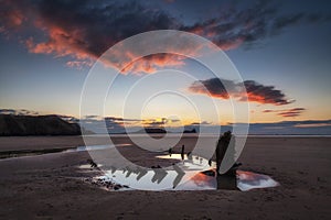 The wreck of the Helvetia and Worms Head