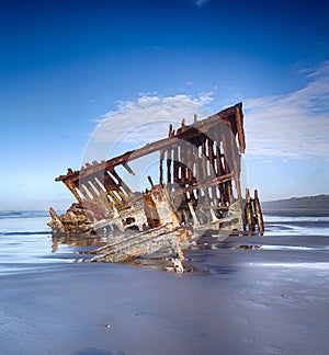 The Wreck of the Peter Iredale ship on the Oregon Coast