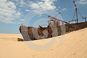 The wreck of the ship Eduard Bohlan rusting away