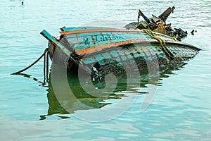 Wreckage of a fishing boat
