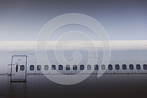 The wreckage of a passenger plane Body