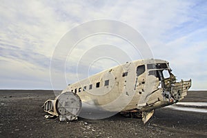 Wreckage of a plane: emergency landing in Iceland