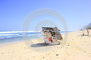 The wreckage of a sunken ship