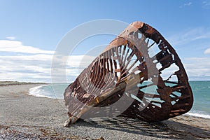 Wreckages on San Gregorio beach, Chile historic site