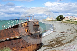 Wreckages on San Gregorio beach, Chile historic site