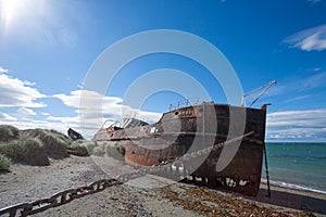 Wreckages on San Gregorio beach, Chile historic site