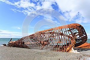 Wreckages on San Gregorio beach, Chile historic site