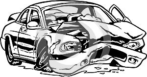 Wrecked Car Illustration