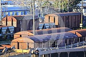 Wrecked cargo trains