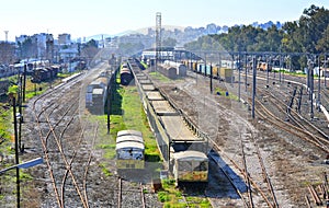 Wrecked cargo trains