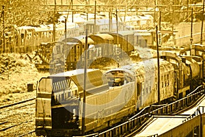 Wrecked cargo trains