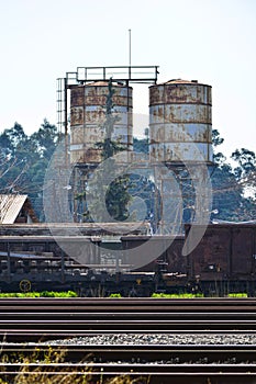 Wrecked cargo trains