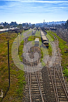 Wrecked cargo trains