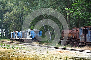 Wrecked locomotives