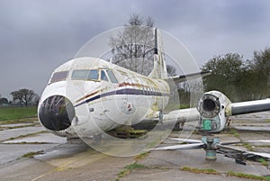 Wrecked old airplane