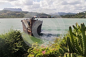 Wrecked ship in Baracoa, Cu