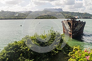 Wrecked ship in Baracoa, Cu