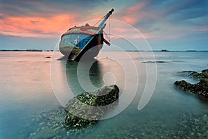 The wrecked ship, Thailand