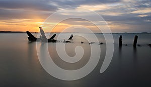 The wrecked ship, Thailand