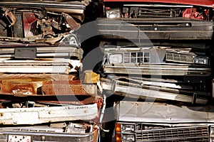 Wrecked vehicle stack photo