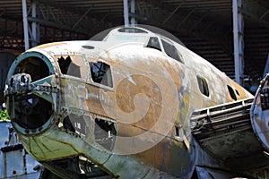 Wrecked Veteran Hudson Bomber Airplane Fuselage