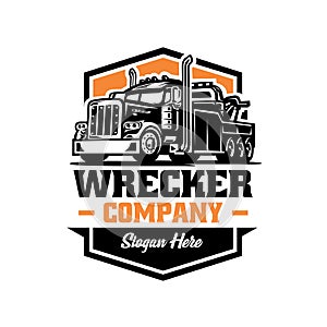 Wrecker Company Ready Made Logo Template Emblem Vector photo
